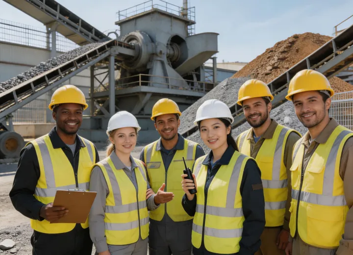Metso engineering team at processing plant