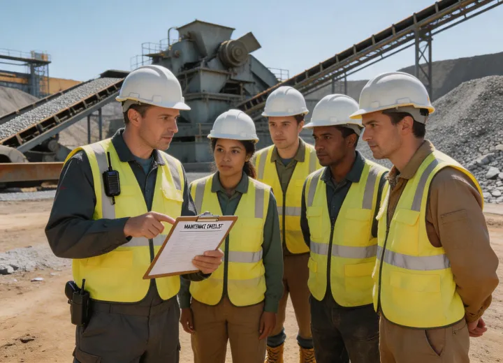 Training session near crusher plant