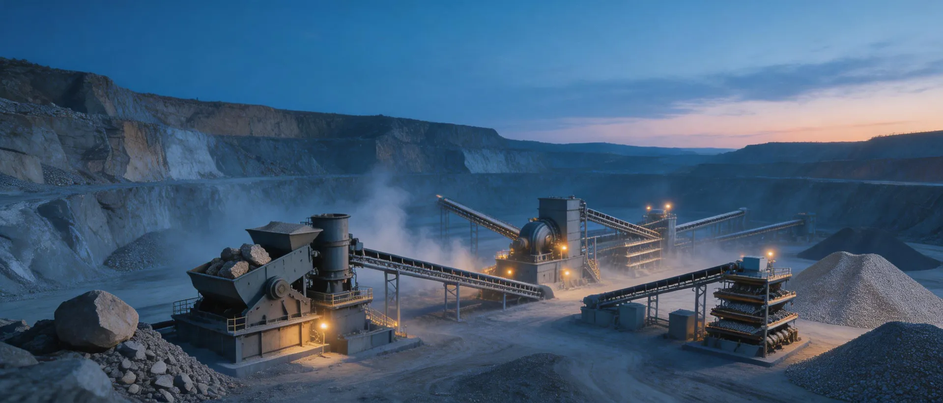 Crushing plant at an open pit mine