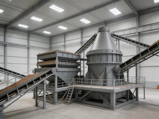 Industrial minerals processing line